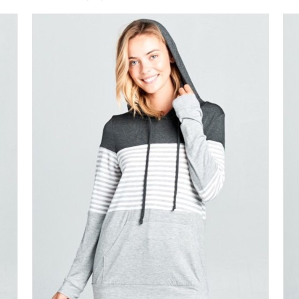 Size medium perfect stripe grey sweater